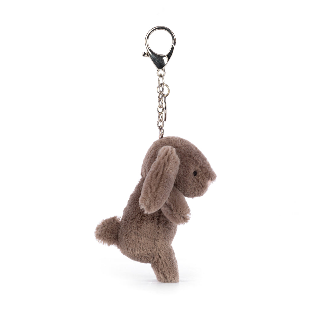 Side of Jellycat Bashful Bunny Truffle Bag Charm.