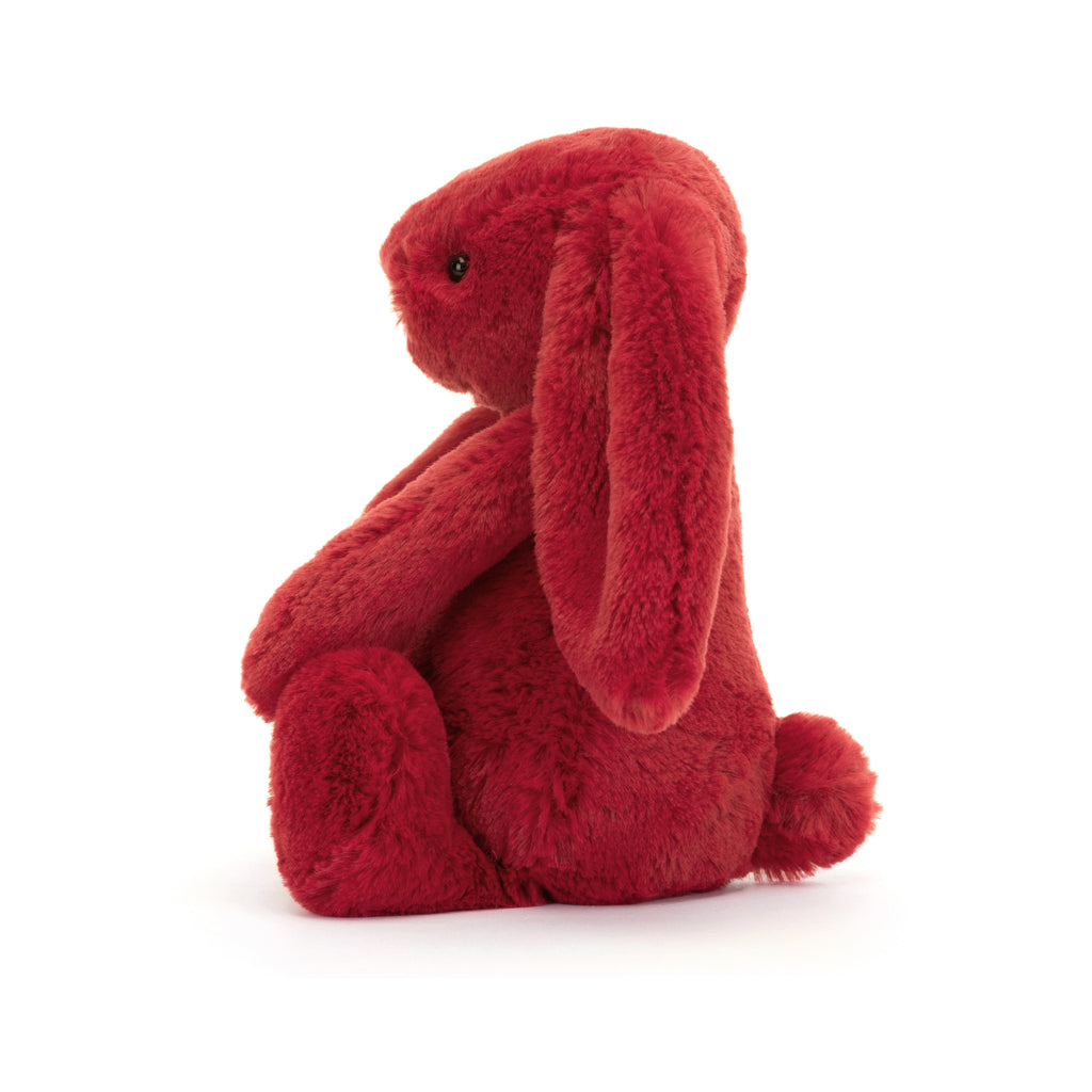 Side of Jellycat Bashful Cranberry Bunny Small.