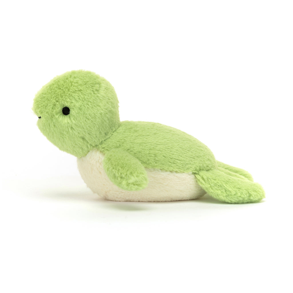 Side of Jellycat Fluffy Turtle.