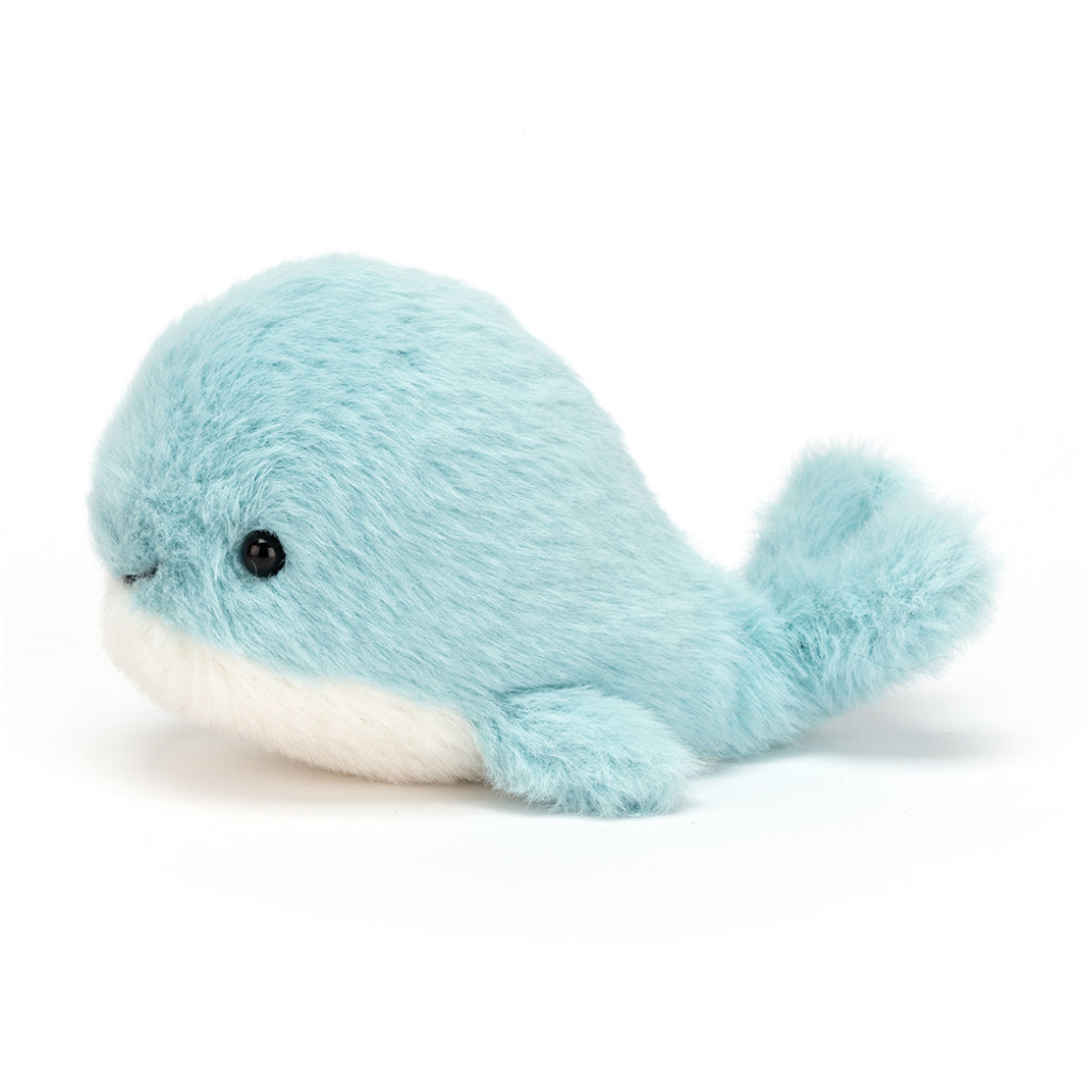 Side of Jellycat Fluffy Whale.