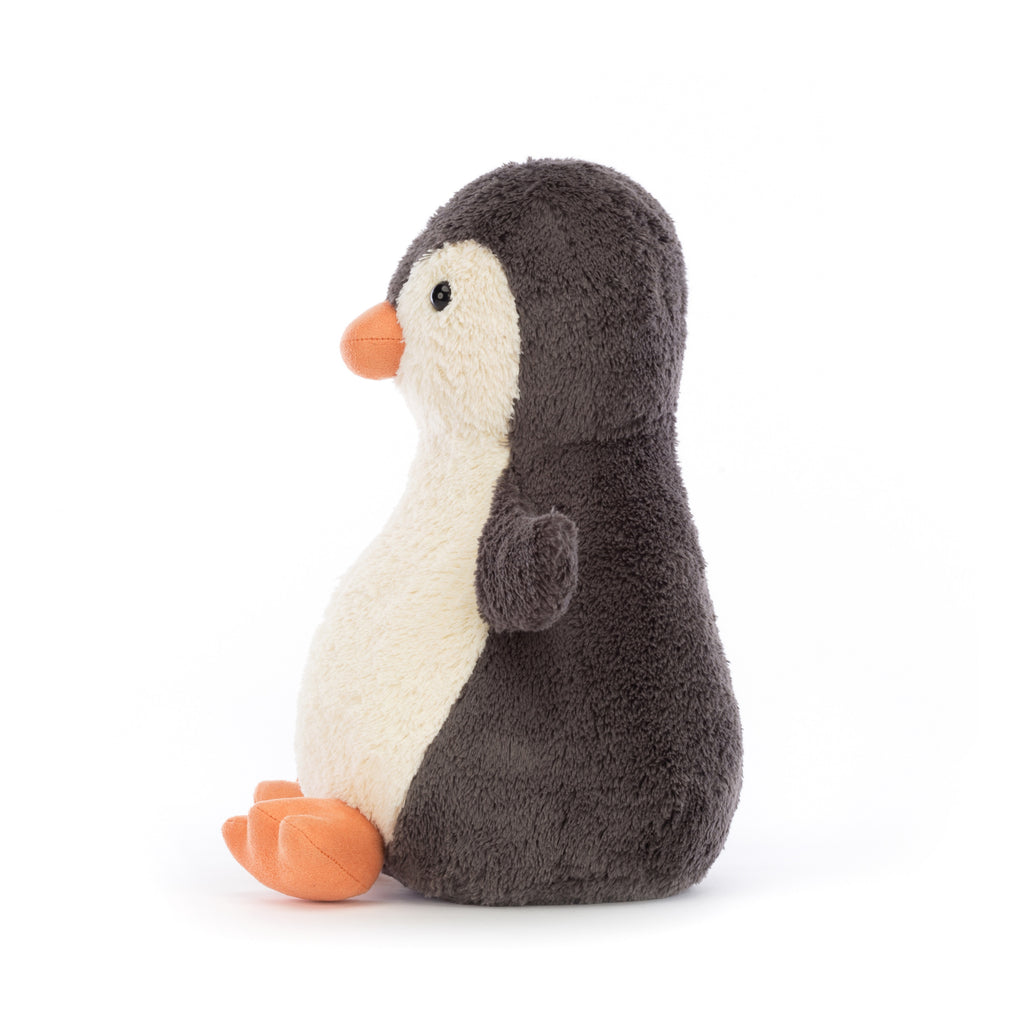 Side of Jellycat Peanut Penguin Large.