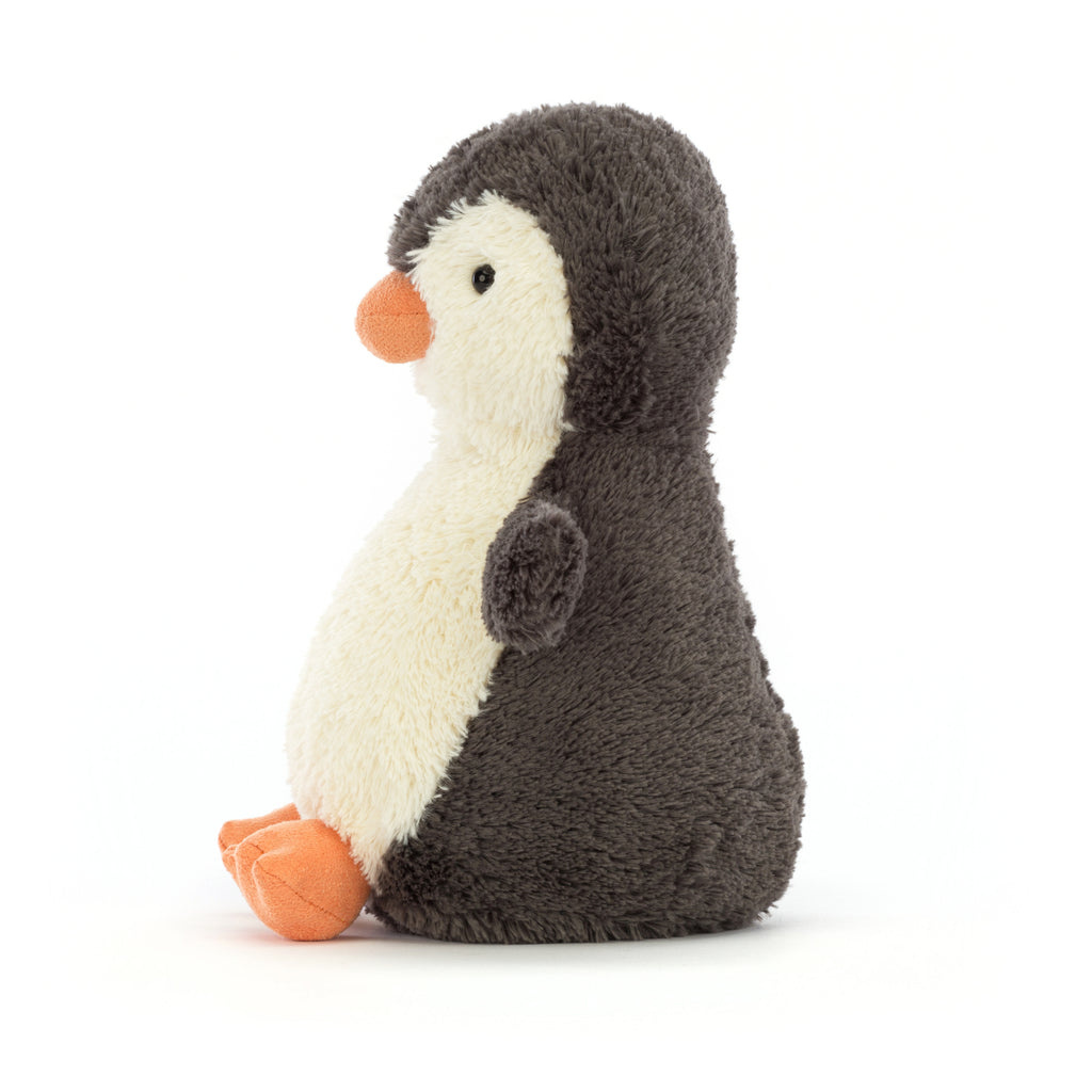 Side of Jellycat Peanut Penguin Medium.