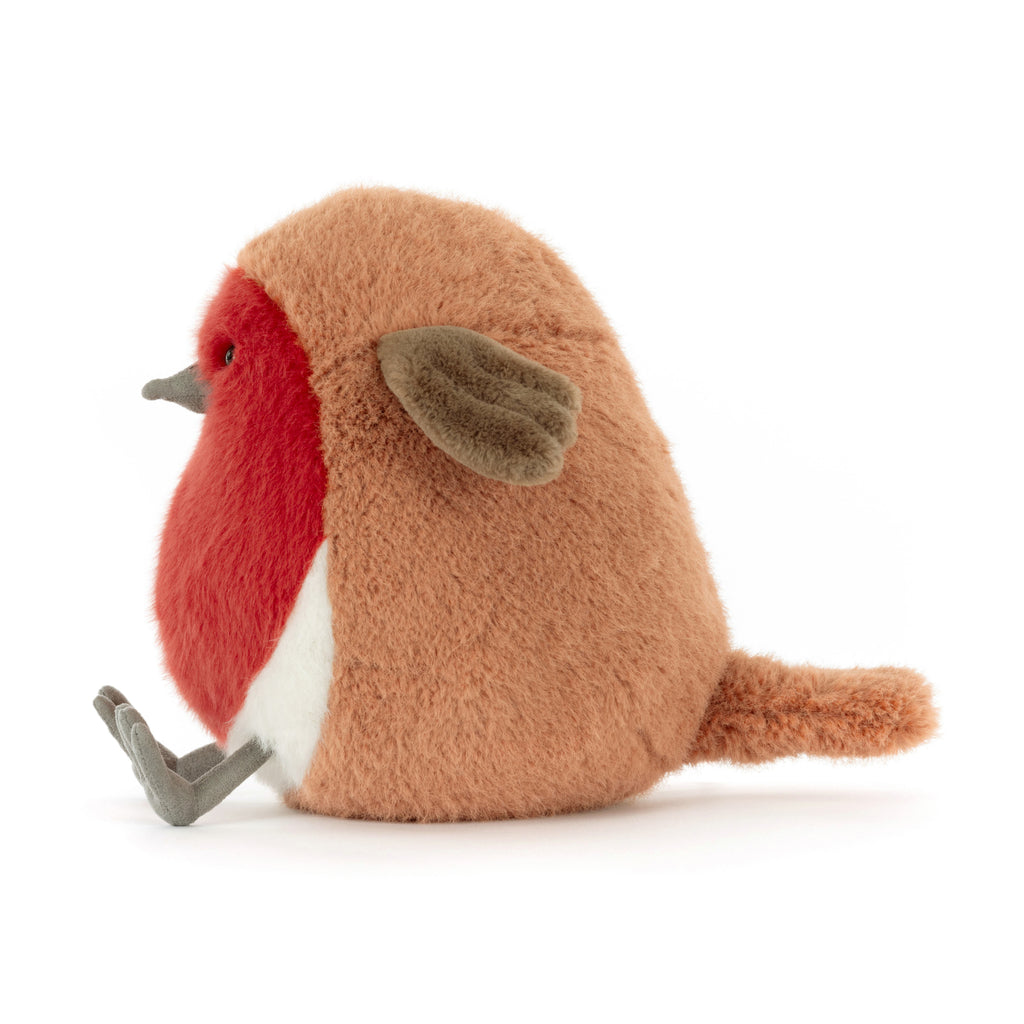 Side of Jellycat Plum Robin.