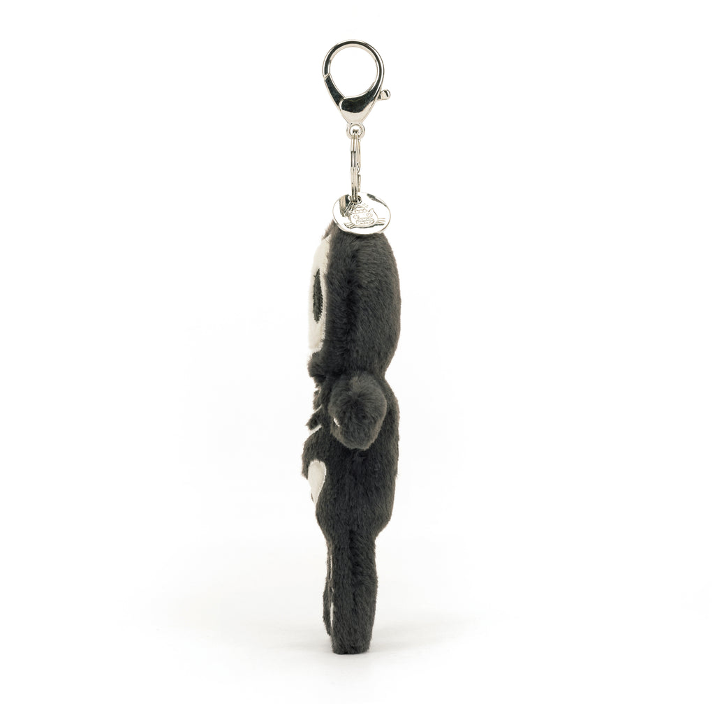 Side of Jellycat Skeleton Bob Bag Charm.