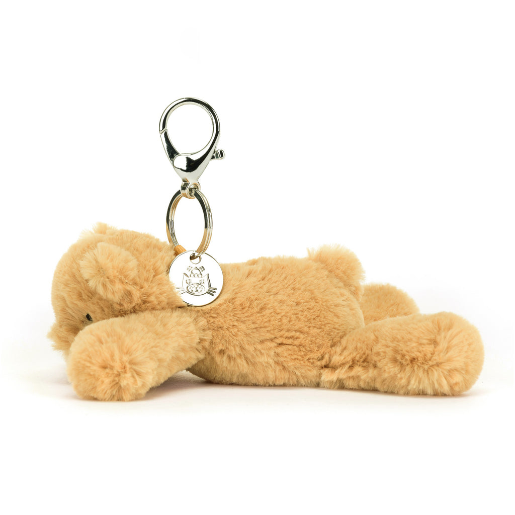 Side of Jellycat Smudge Bear Bag Charm.