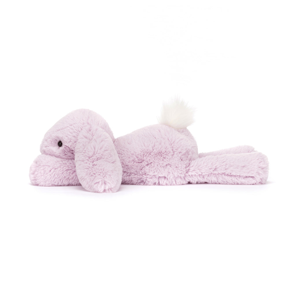 Side of Jellycat Smudge Rabbit Lavender.