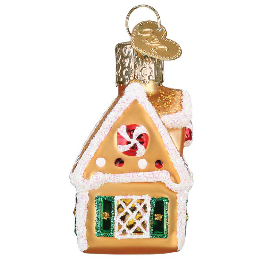 Side of Mini Gingerbread House Ornament.