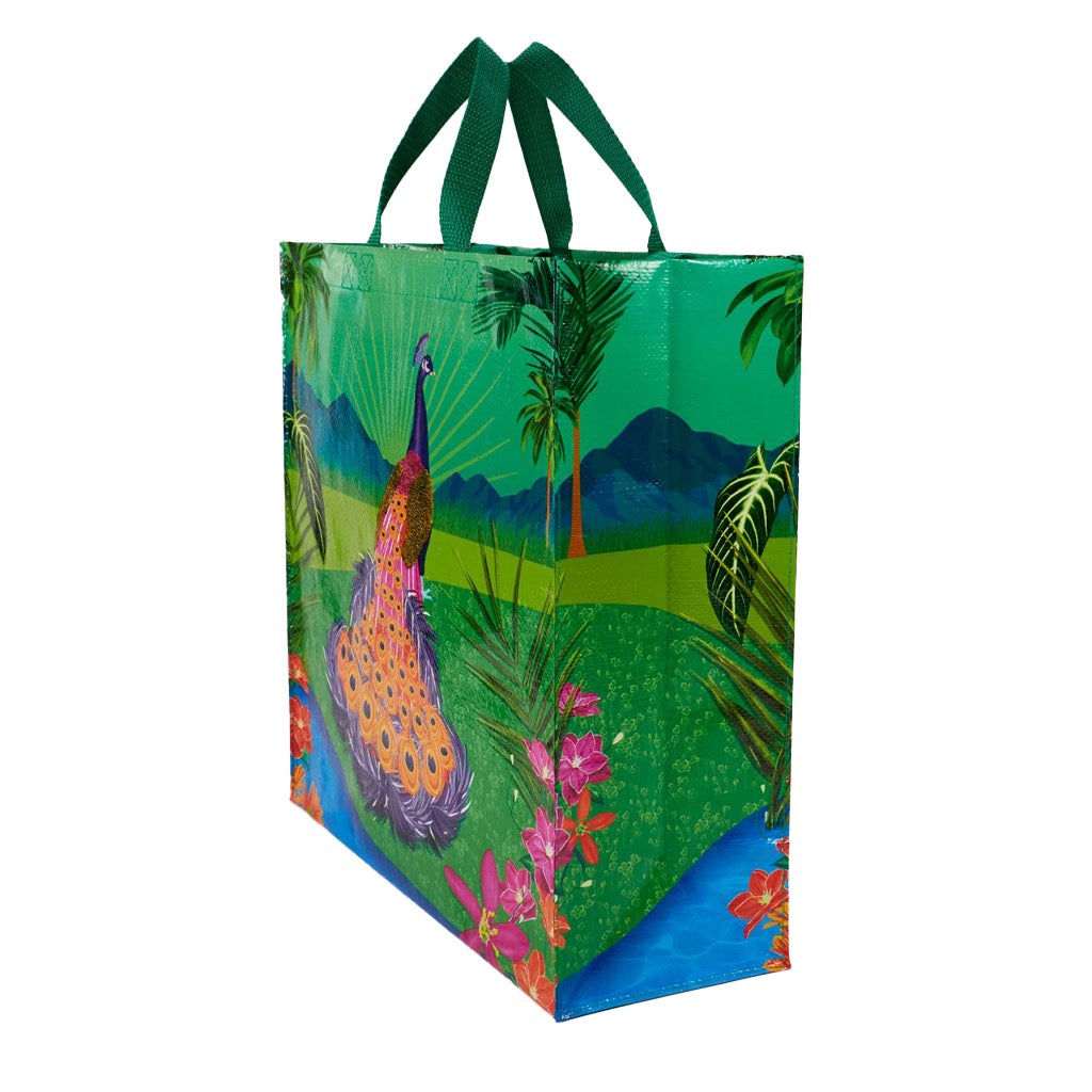Side of Peacock Paradise Shopper.