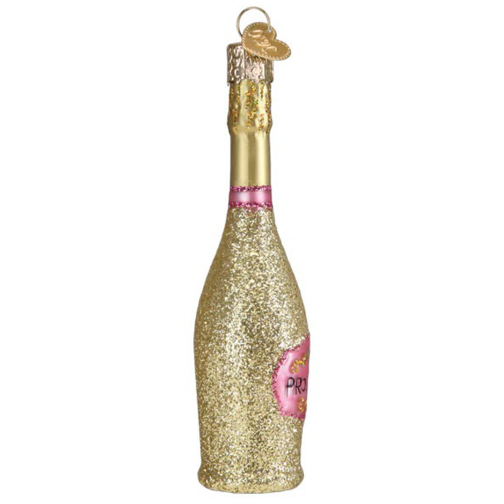 Side of Prosecco Bottle Ornament.