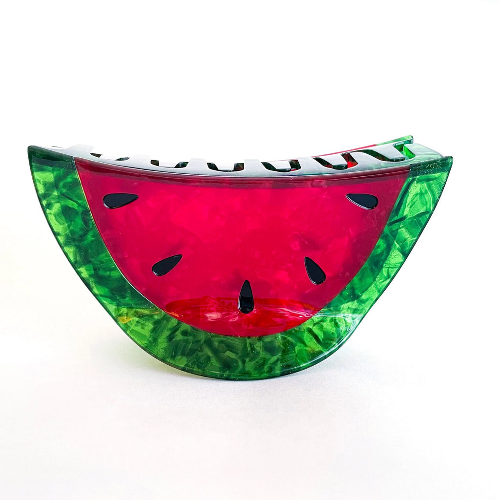 Side of Watermelon Hair Claw.