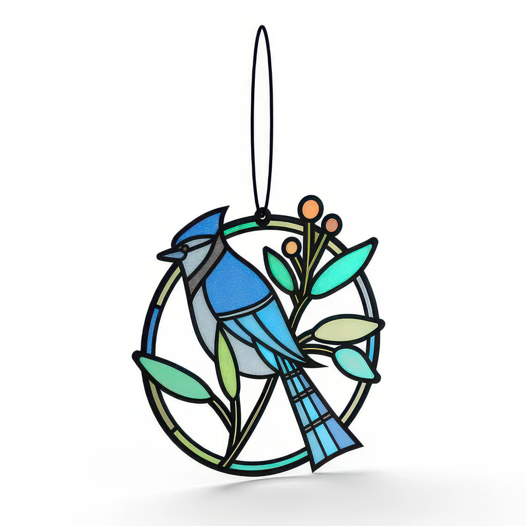 Simple Hello Blue Jay Suncatcher.