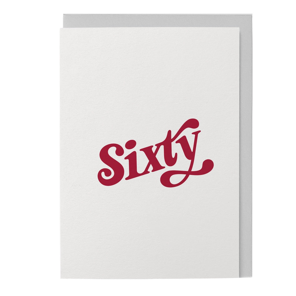 Sixty Retro Script 60th Birthday Card | Graphic Factory – Outer Layer