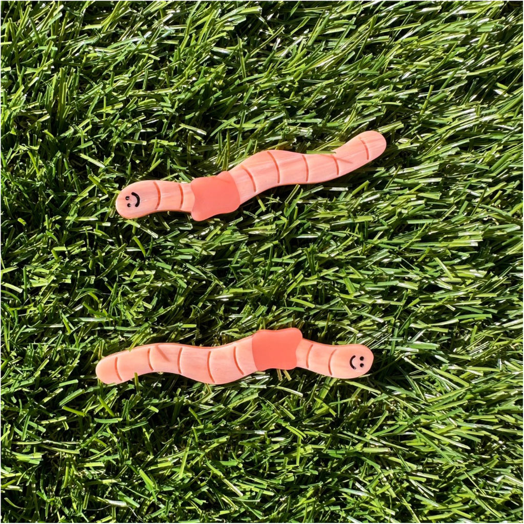 Smiley Worm Barrettes.