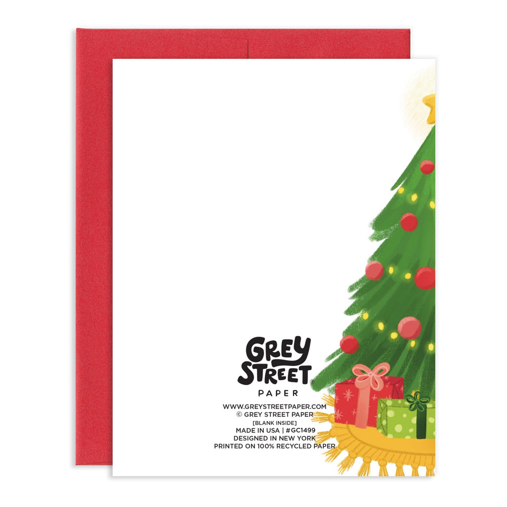 Smiling Capybara Christmas Card back view.