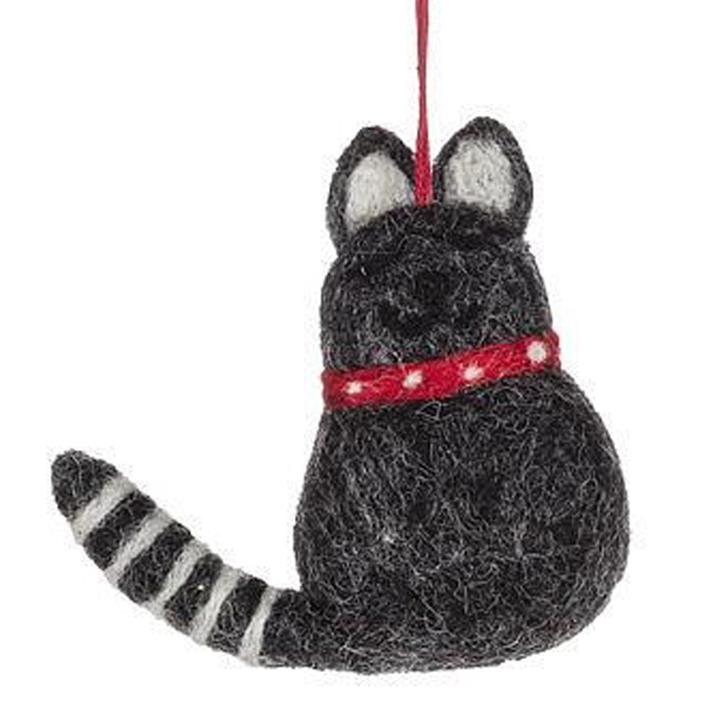 Smiling Cat Ornament black.