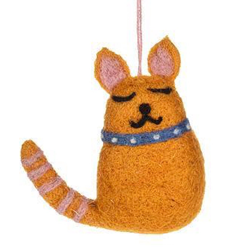 Smiling Cat Ornament orange.