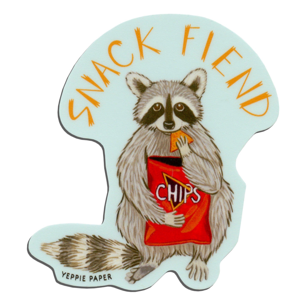 Snack Fiend Raccoon With Doritos Sticker.