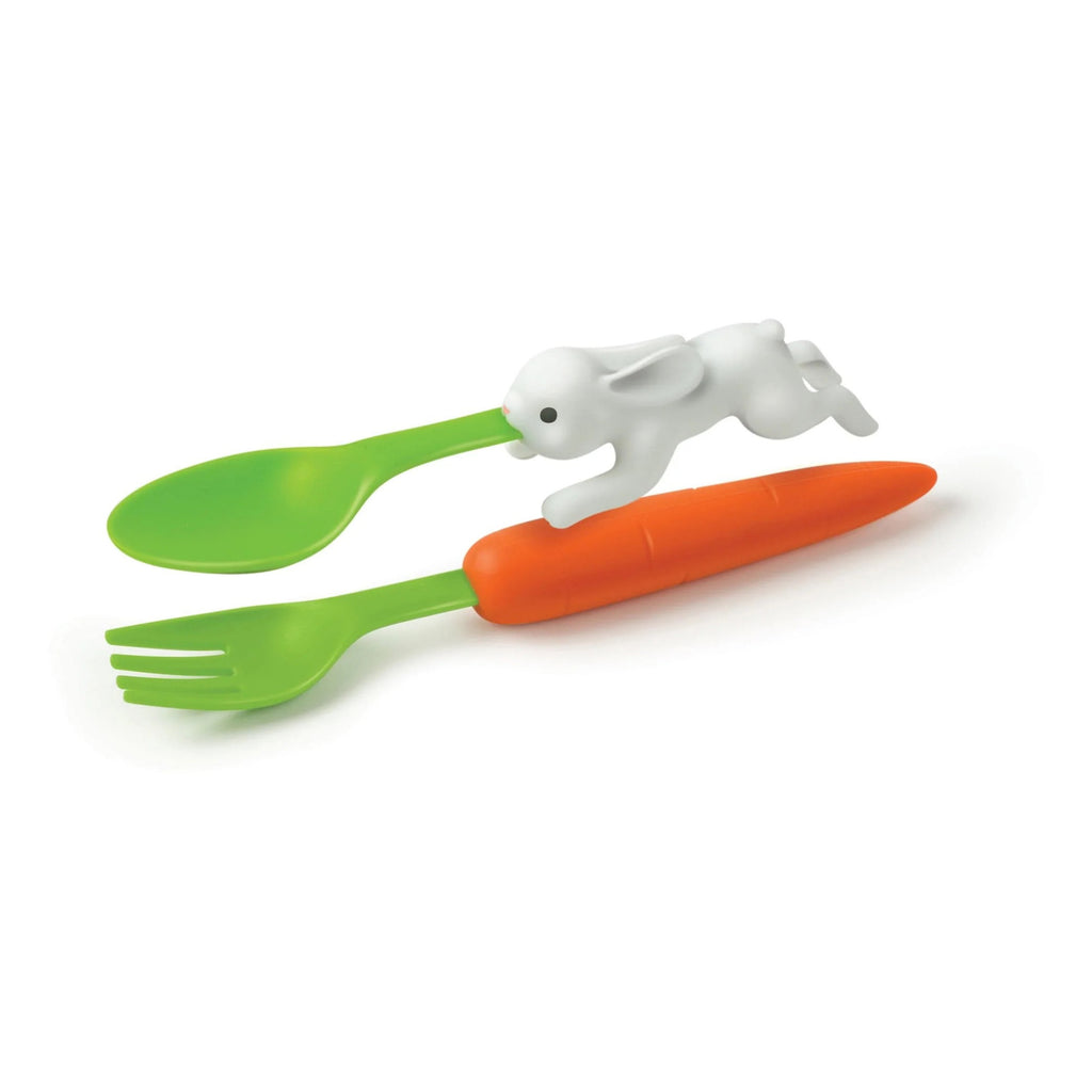 Snack Rabbit Nesting Utensils separated.