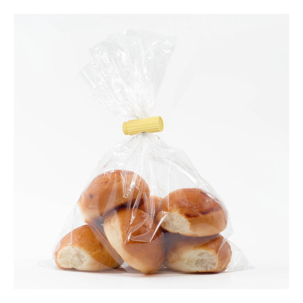 Snackaroni Pasta Bag Clips in use with buns.