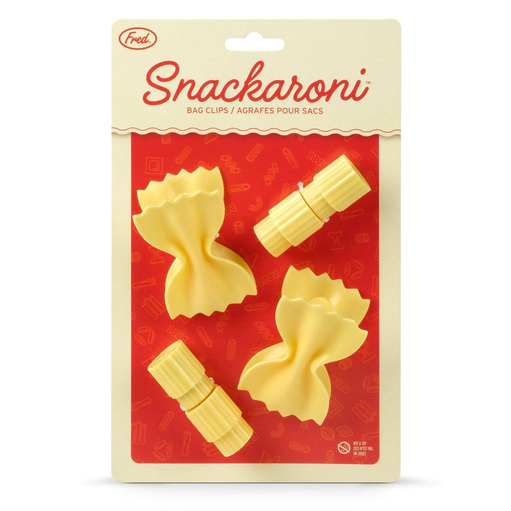 Snackaroni Pasta Bag Clips packaging.