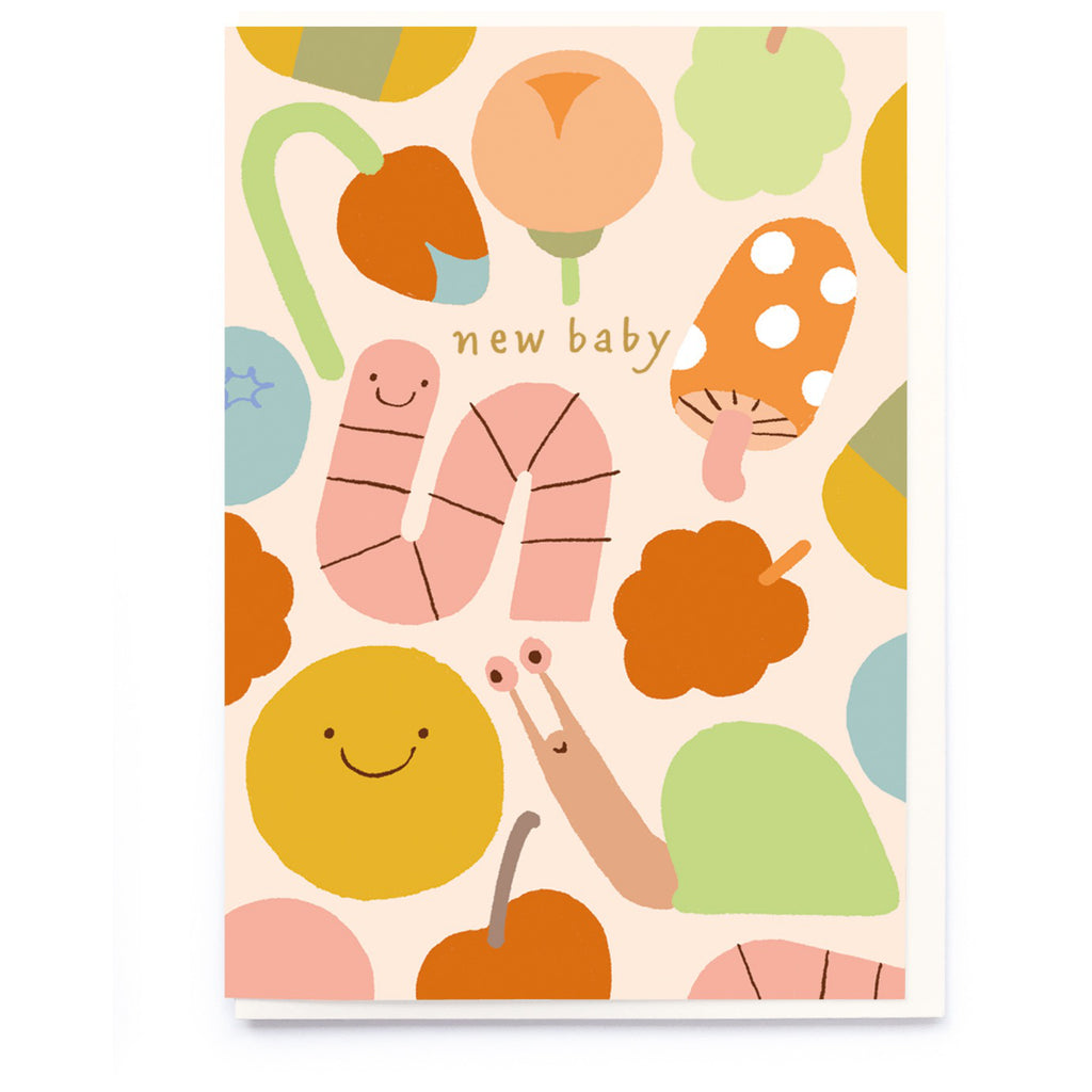 Snail & Worm New Baby Card.