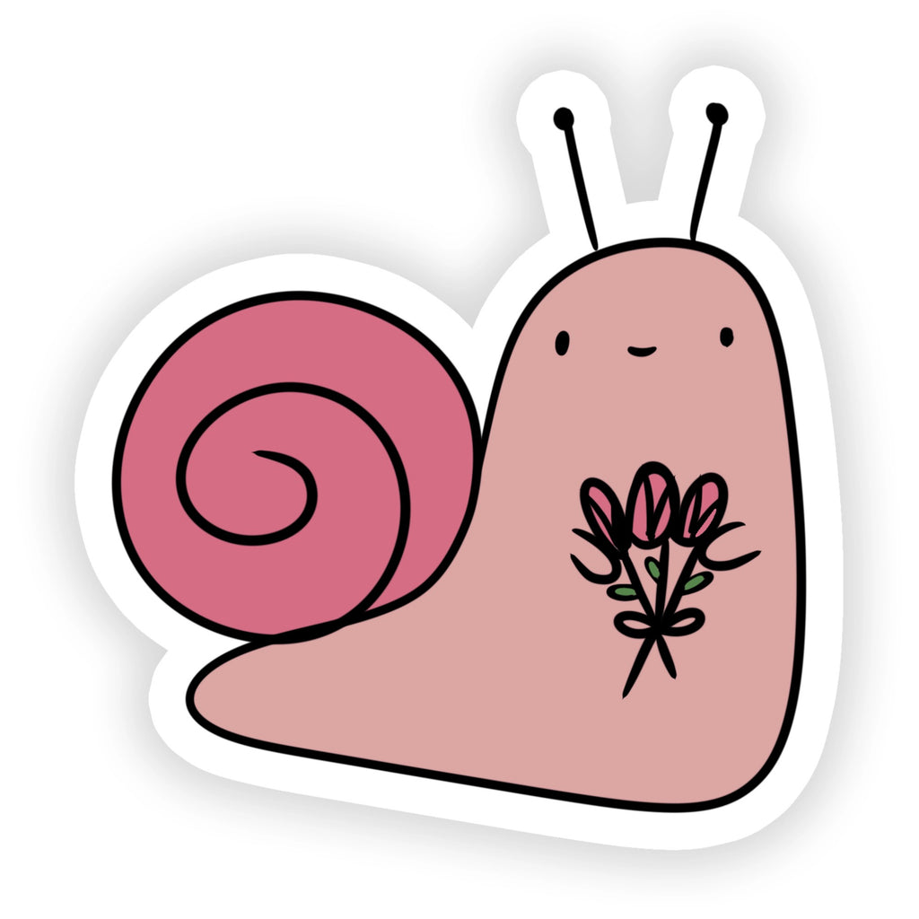 Snail With Bouquet Sticker.