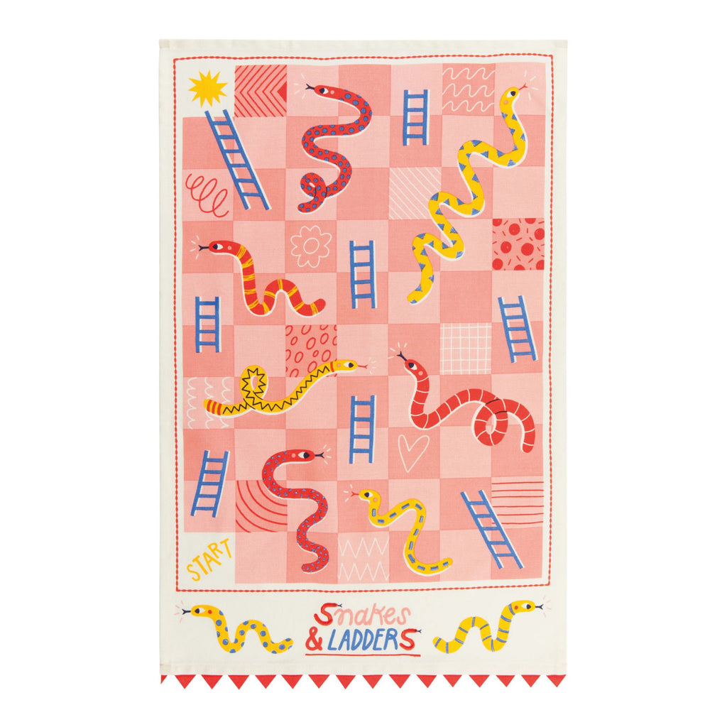 Snakes and Ladders Decorative Dishtowel.