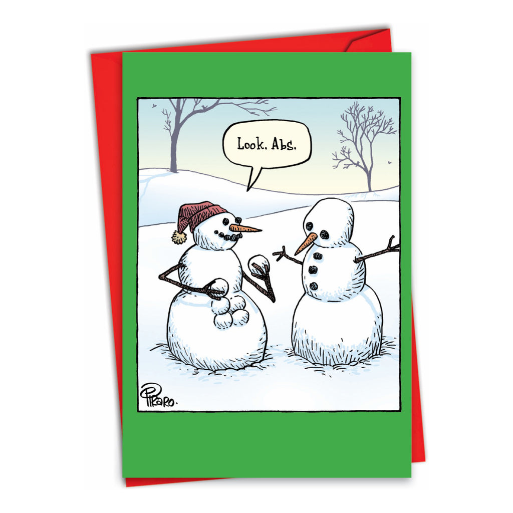 Snowman Abs Christmas Card.