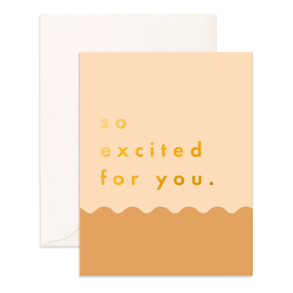 So Excited Caramel Ripple Greeting Card.