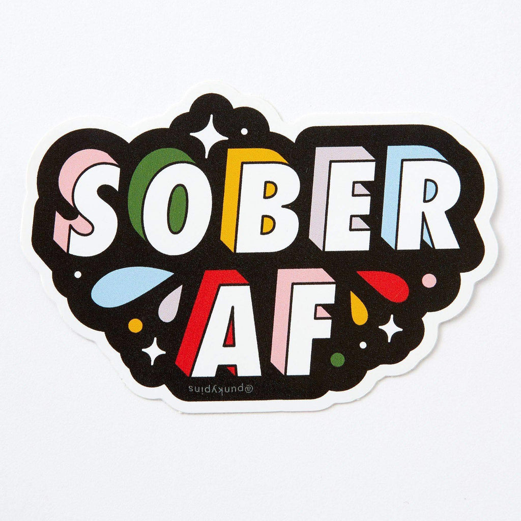 Sober AF Vinyl Sticker.