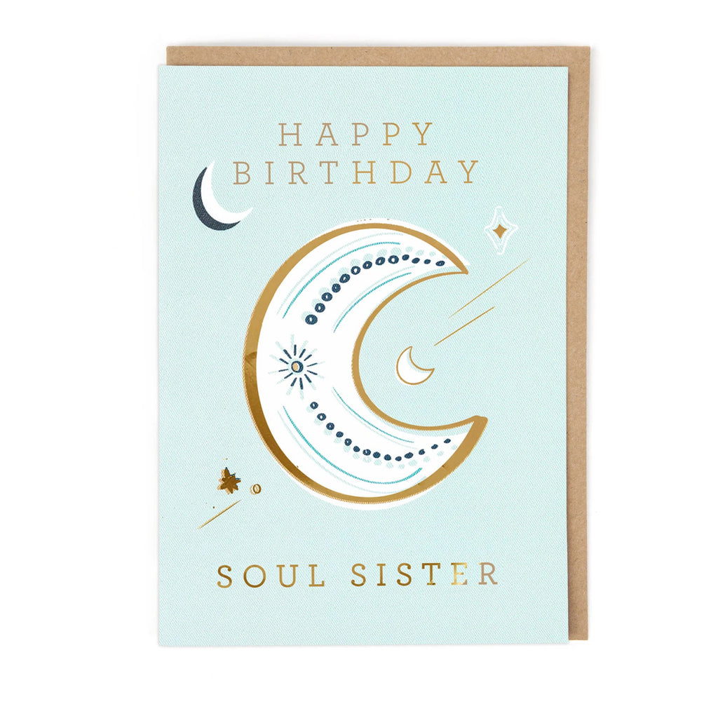 Soul Sister Blue Birthday Card.