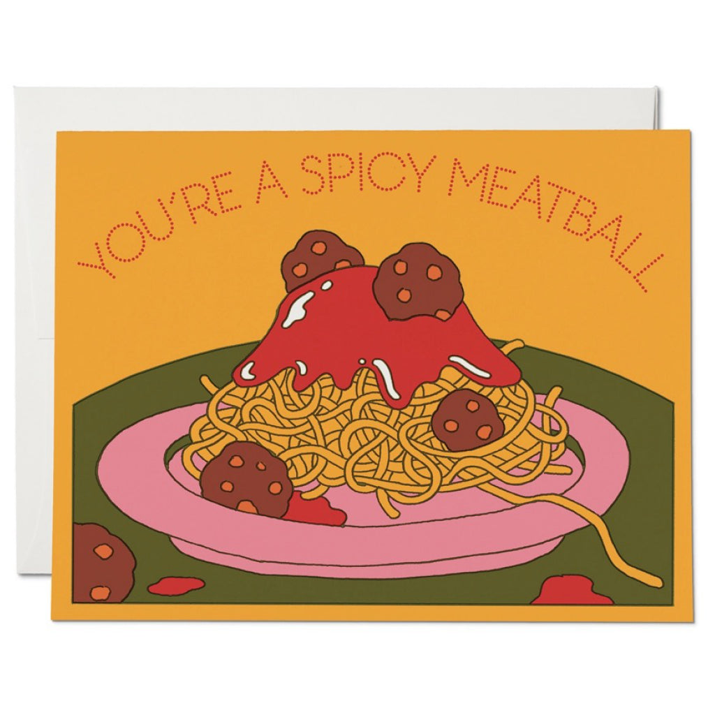 Spicy Meatball Friendship Card.