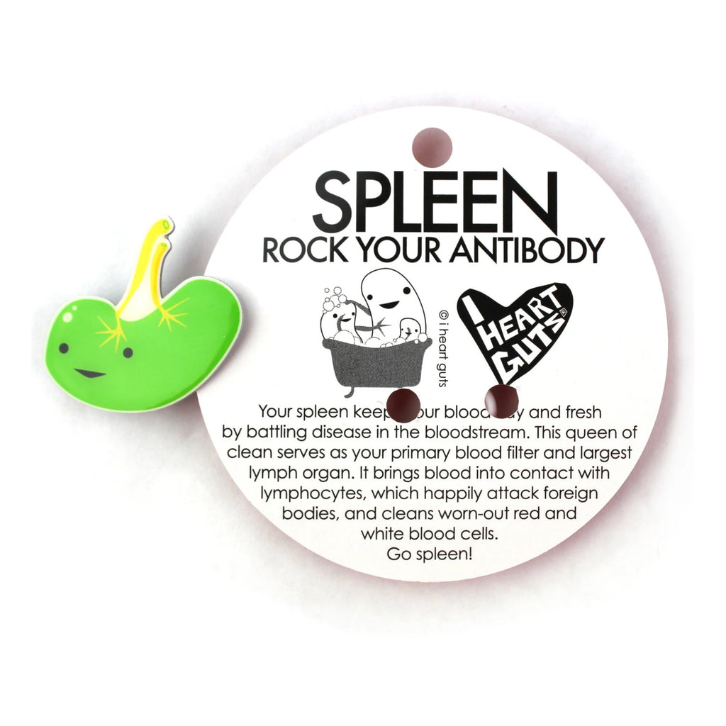 Spleen Lapel Pin features.