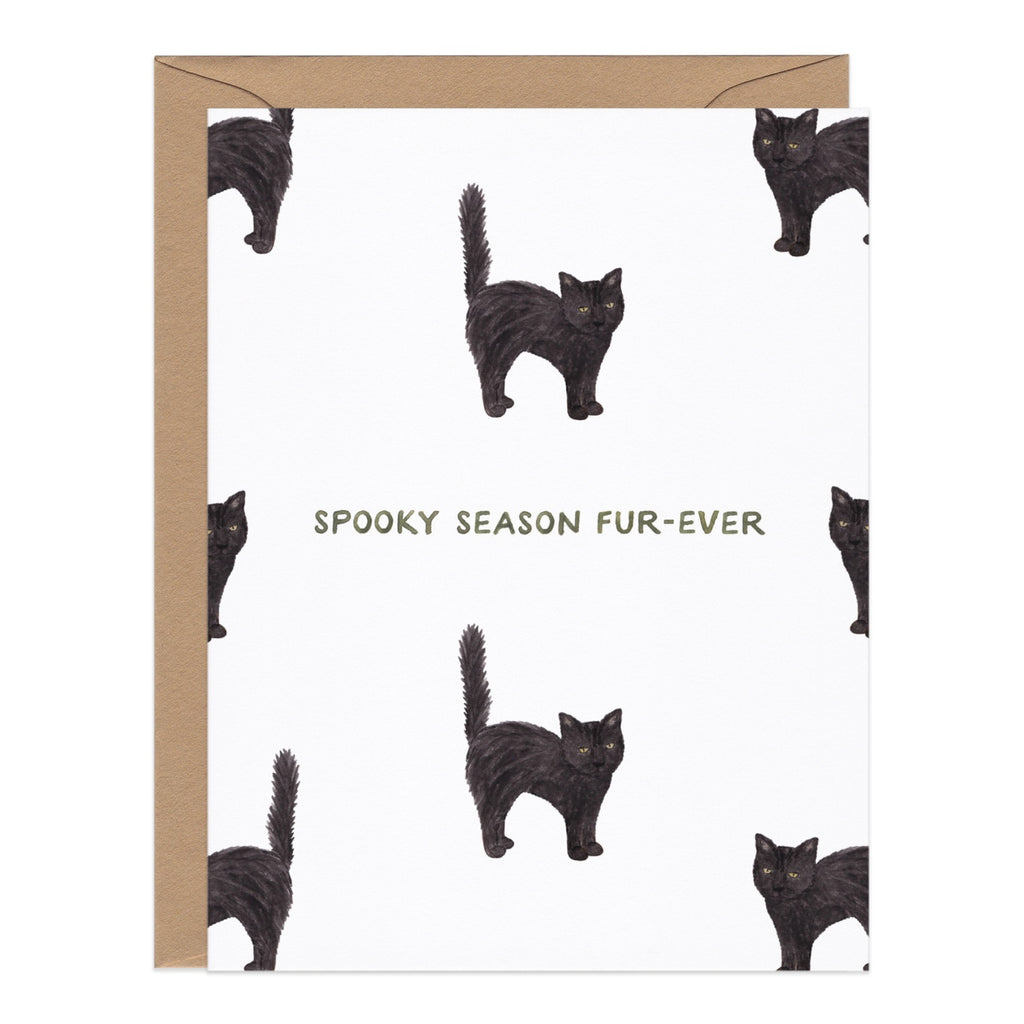 Spooky Season Black Cat Halloween Card.