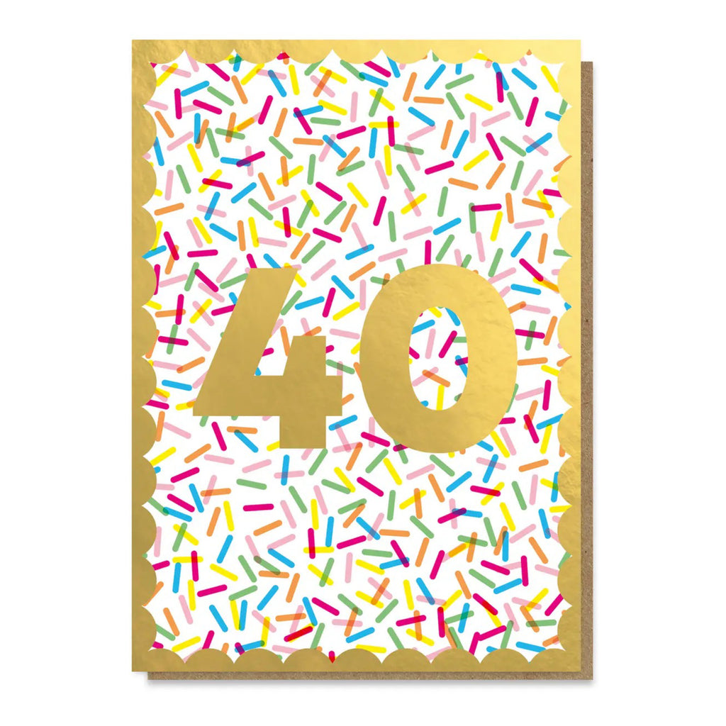 Sprinkles 40th Birthday Card.