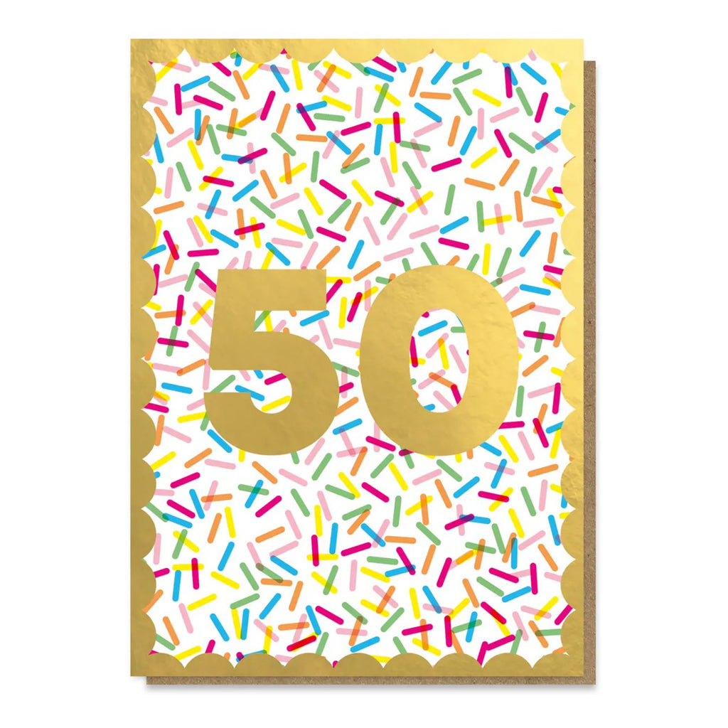 Sprinkles 50th Birthday Card.