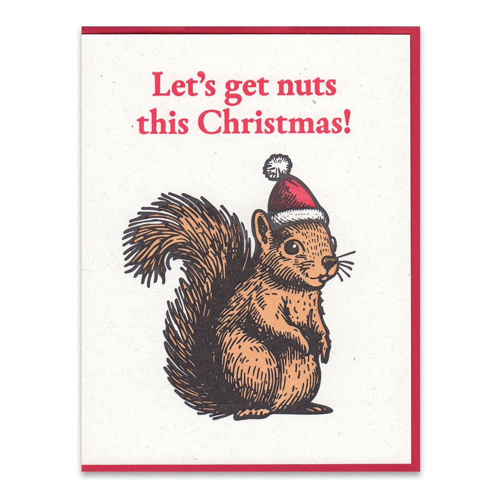Squirrel Christmas Greeting Card.