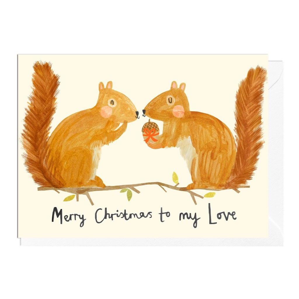 Squirrels Christmas Love Card.