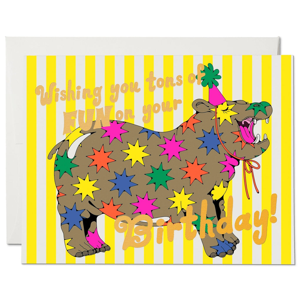 Star Hippos Birthday Card.