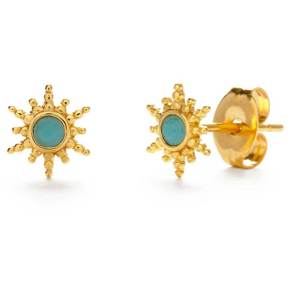 Starburst Stud Earrings Turquoise.