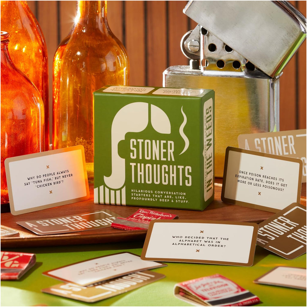 Stoner Thoughts Conversation Starters on table.