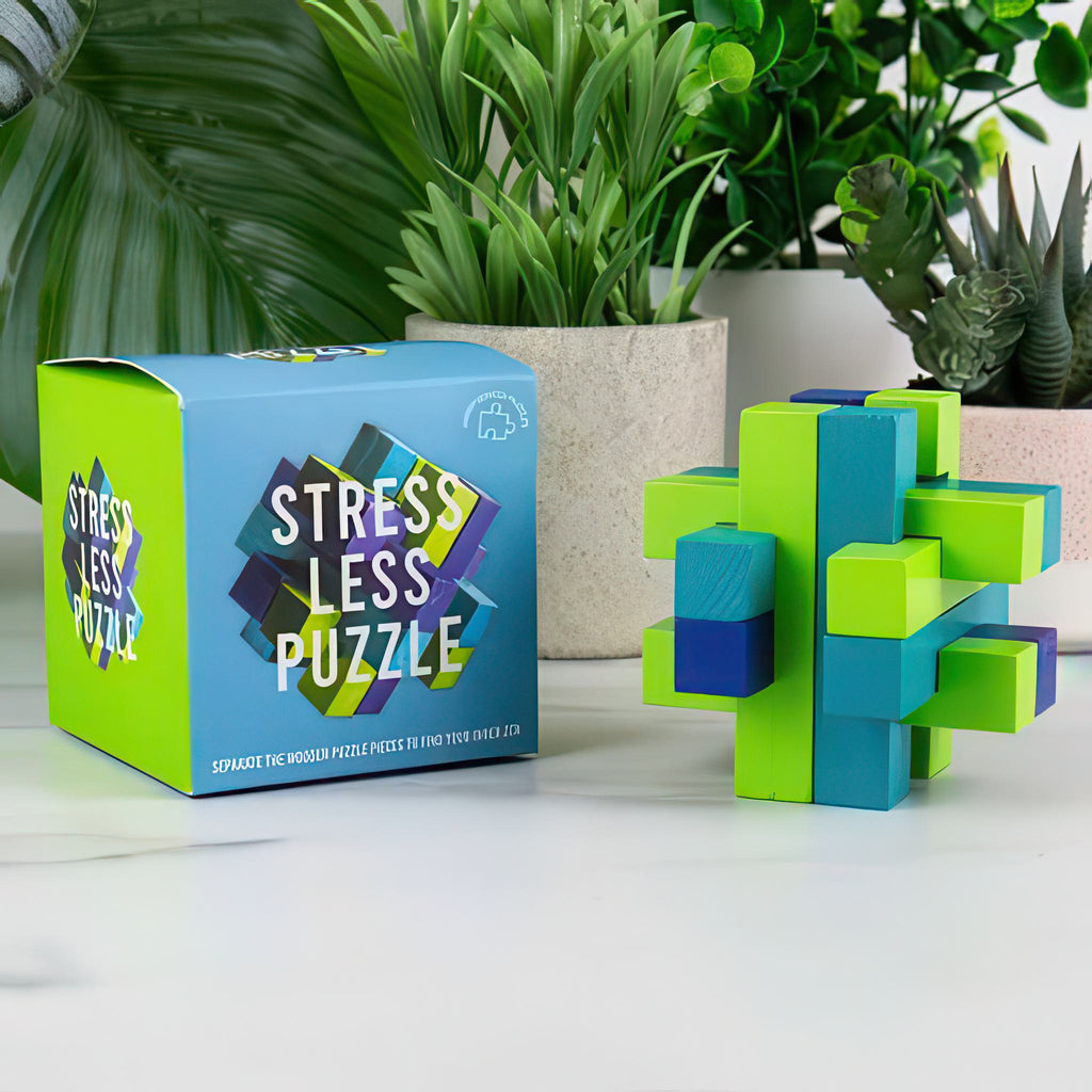 Stress Less Mindfulness Puzzle on table.