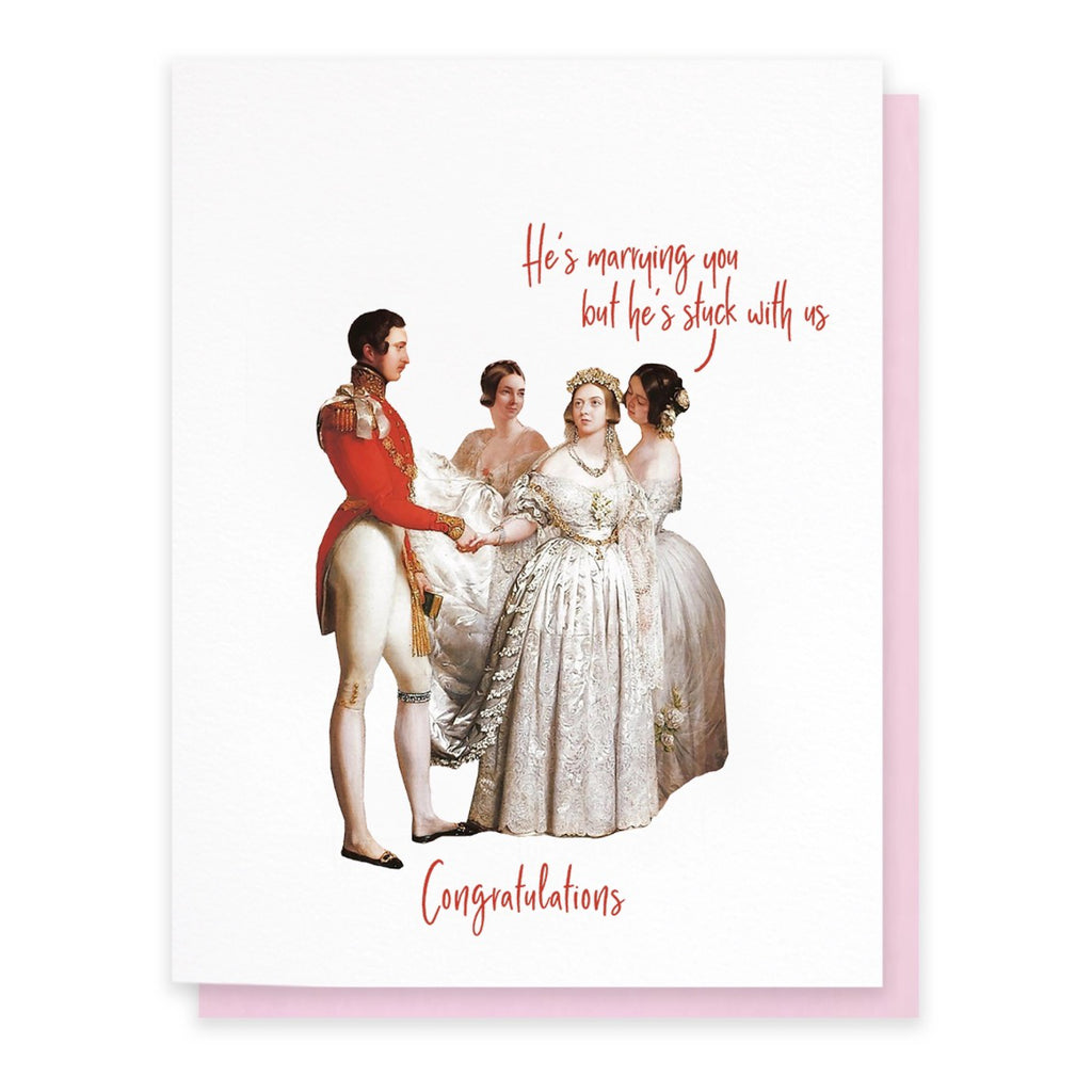 Stuck With Us Bridal Card.