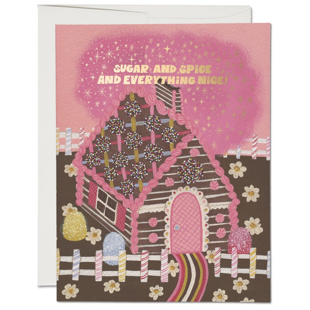 Sugar & Spice Gingerbread House Holiday Card.