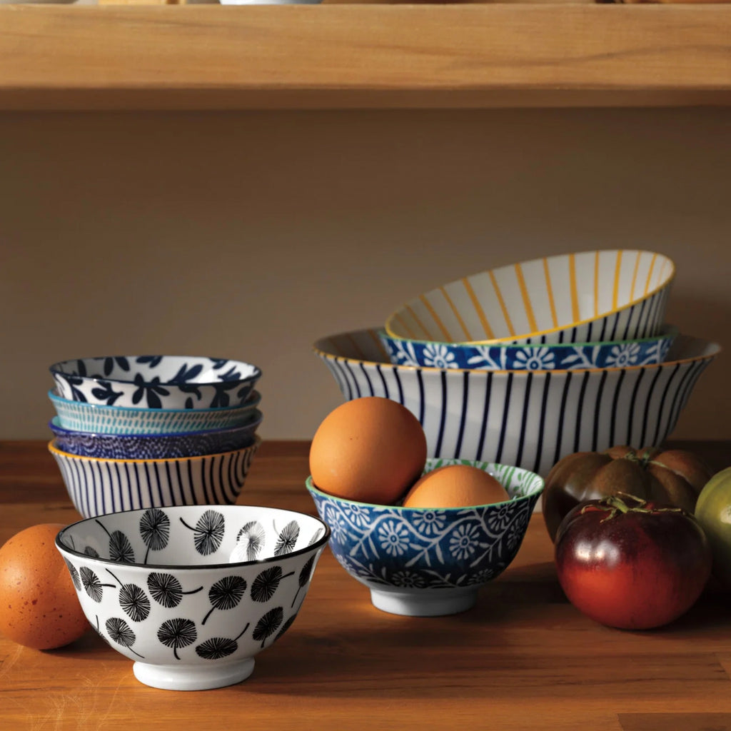 Sunburst Stamped Bowl 6 inch on table.