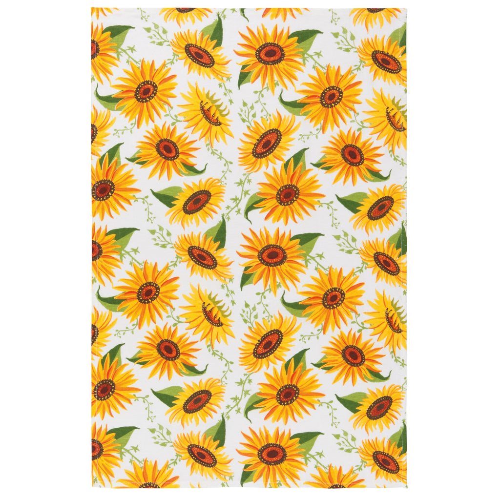 Sunflower Splendor Baker towel with many flowers.