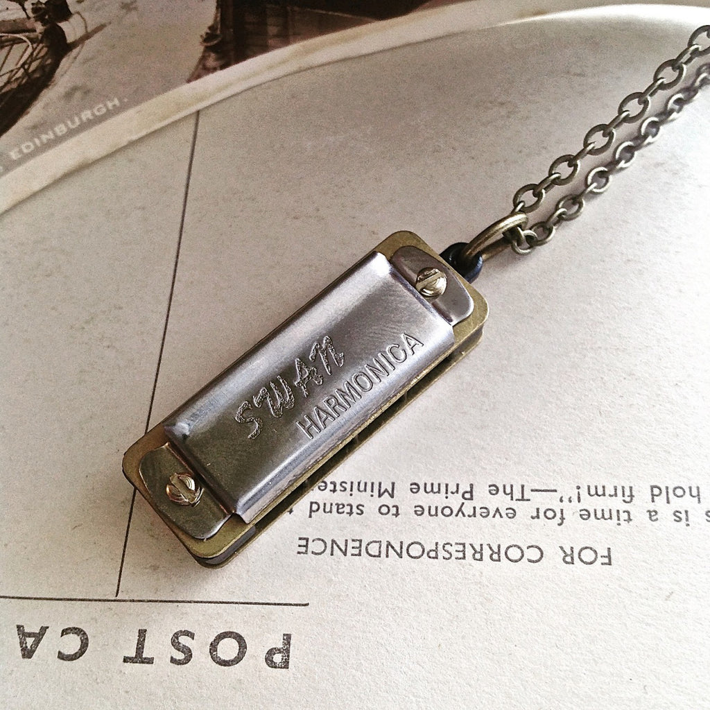 Swan Harmonica Necklace alt shot.