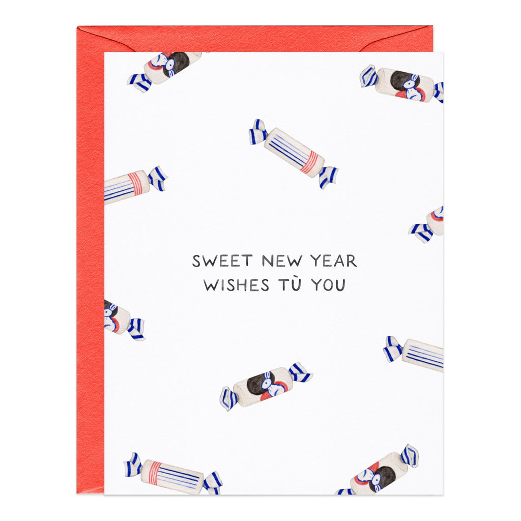 Sweet White Rabbit Lunar New Year Card.