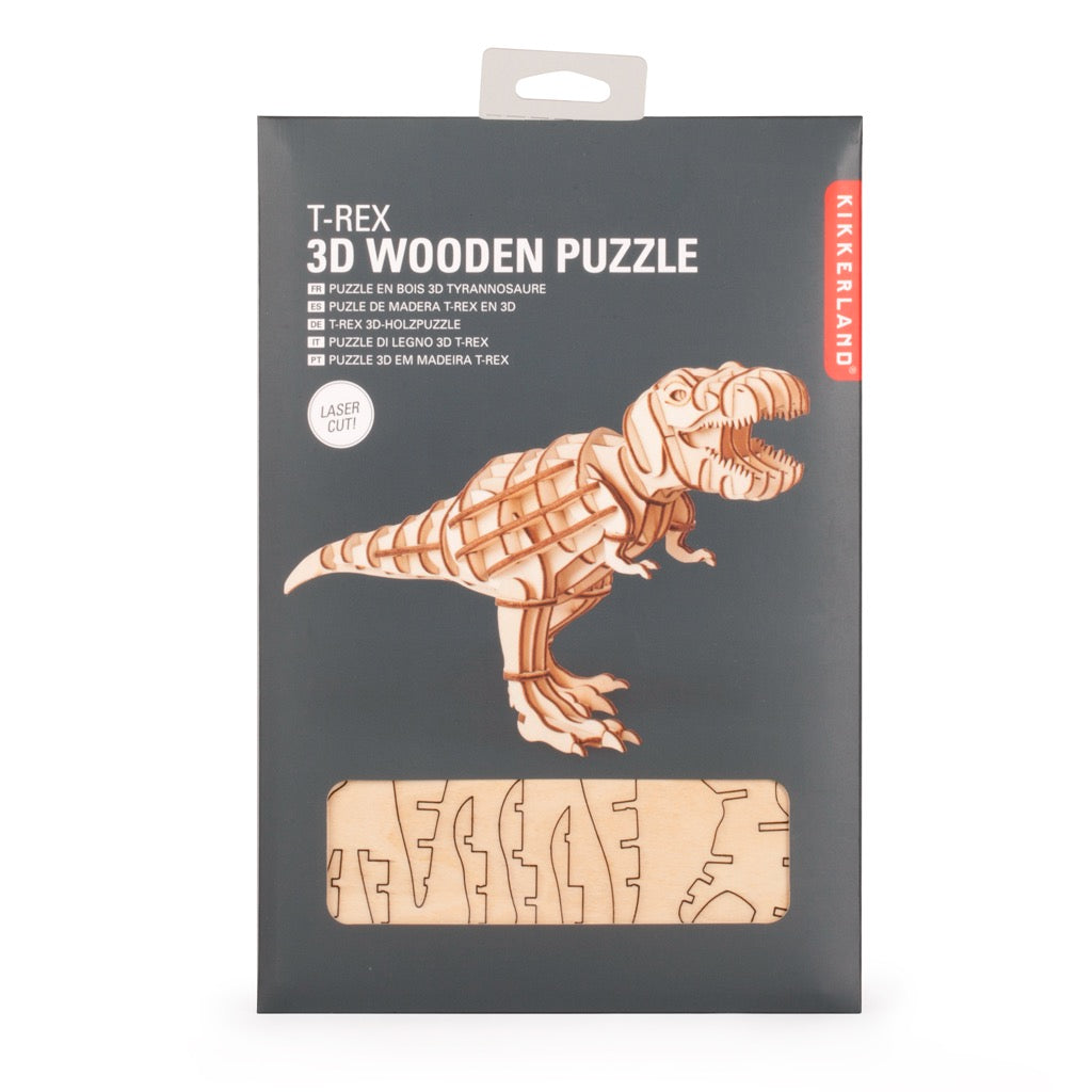 T-Rex 3D Wooden Puzzle packaging.