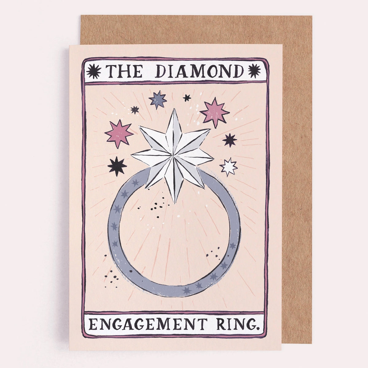 A tarot engagement ring card from Sister Paper Co., symbolizing promises and new beginnings.